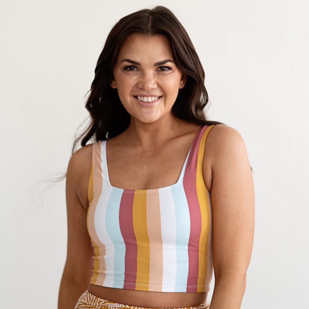 NWT | Coral Reef | Bikini Top | Tankini for Women | S (4-6) | Colorful Stripes